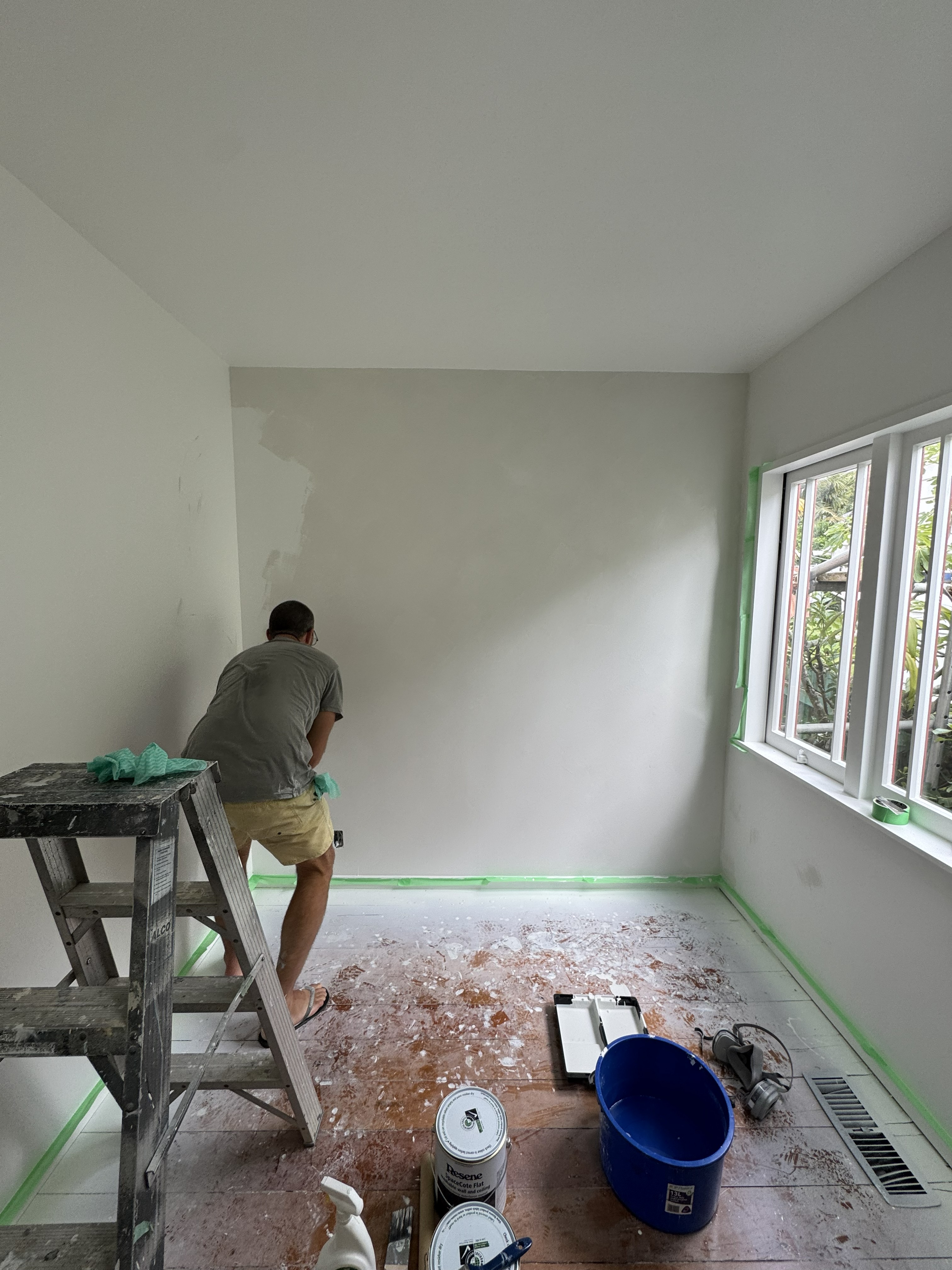 Hand-applied paint finish and timber work